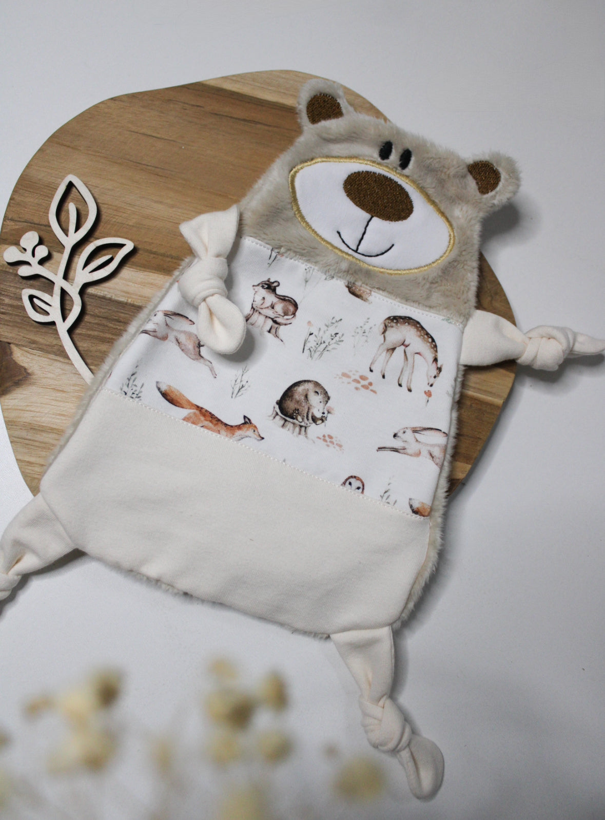 Kuscheltuch / Schmusetuch „Bärchen“ – Baby Einzelstück