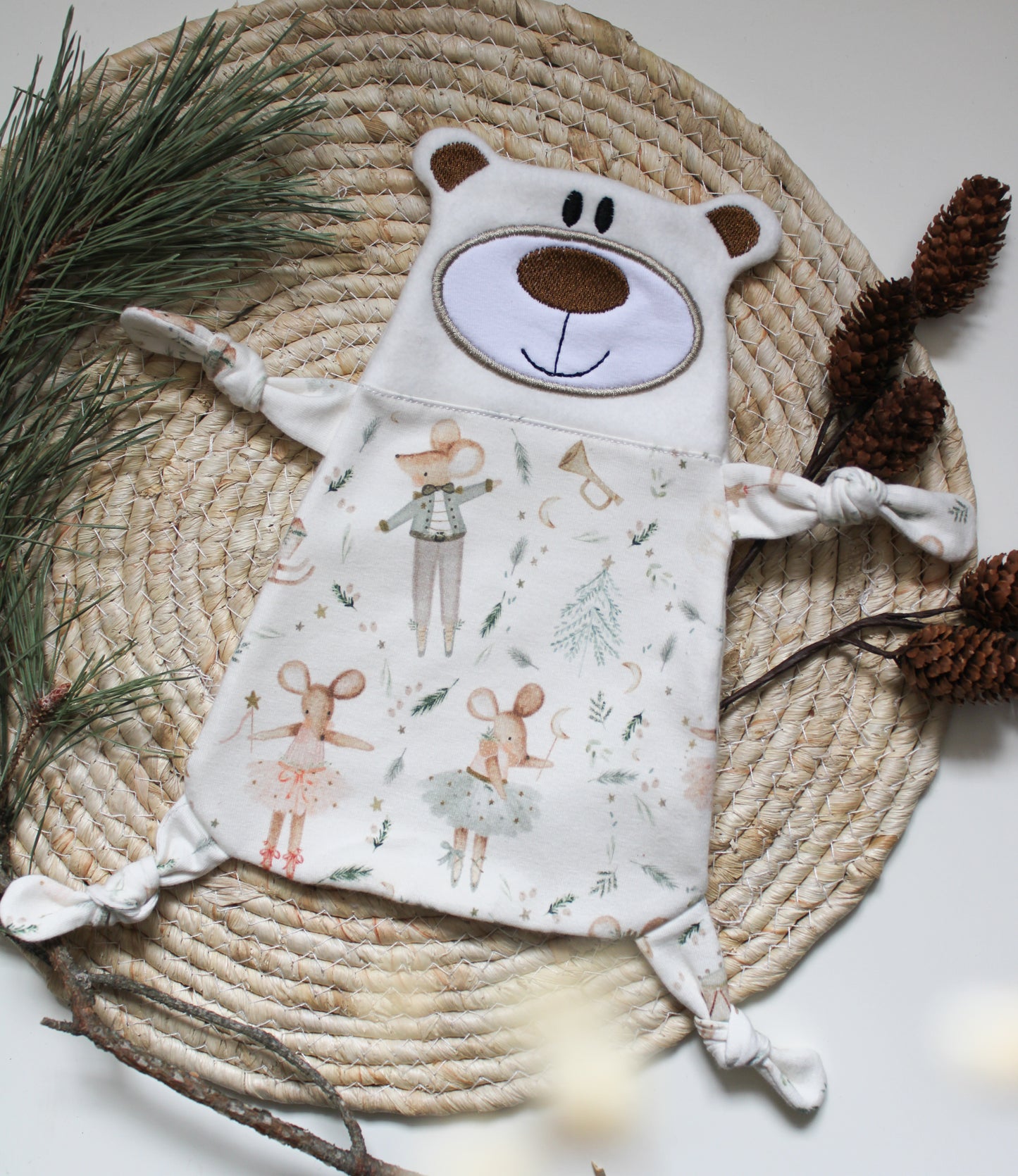 Kuscheltuch / Schmusetuch „Bärchen“ – Baby Einzelstück