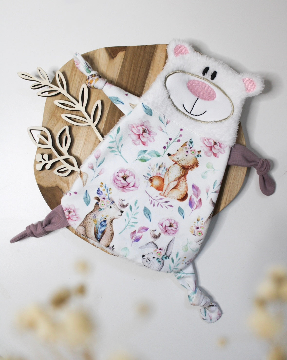 Kuscheltuch / Schmusetuch „Bärchen“ – Baby Einzelstück