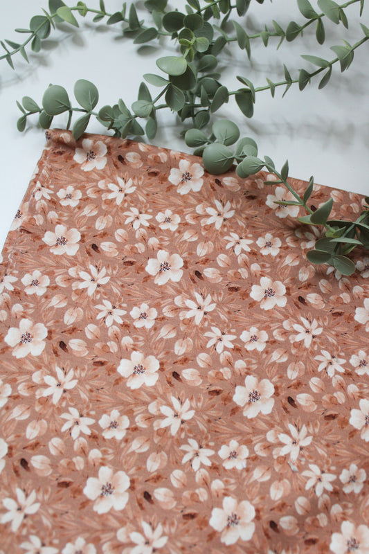 „Blumen beige braun“ Jersey