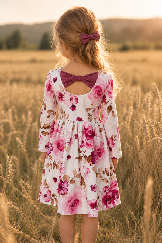 Schleifen Kleid langarm